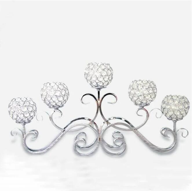 5 Arms Christmas Candlestick Wedding Table Centerpieces Crystal Hanging Candle Holder Home Hotel Wedding Centerpieces Decoration