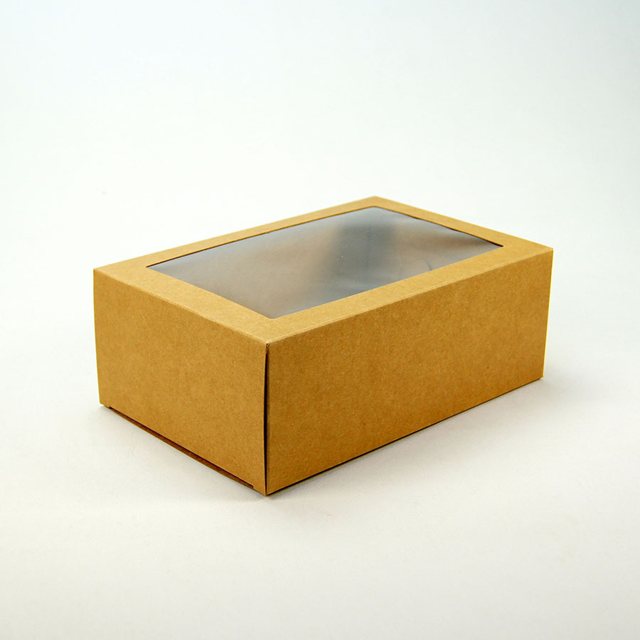 Kraft Black Gift Puckaging Box с оконной картонной бумажной коробкой для выпечки печенья печенье Candy Boxes dh975
