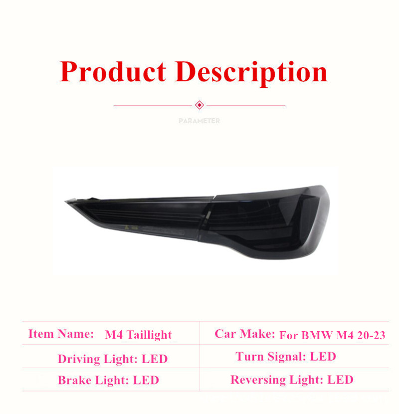 LED Running Brake Indicatore di direzione BMW Serie 4 M4 Fanale posteriore 2020-2023 Lampada posteriore auto Accessori auto