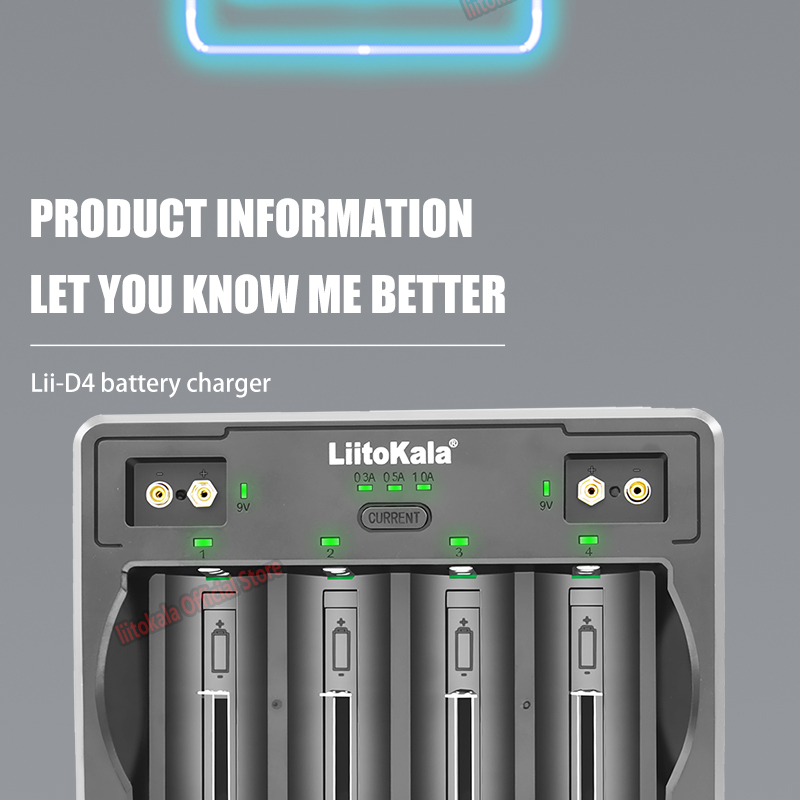 1-liitokala charger lii-d4-u1 32700 21700 شاحن البطارية لعام 18650 18350 26650 16340 14500 3.7V 1.2V 3.2V SC C Battery Charger