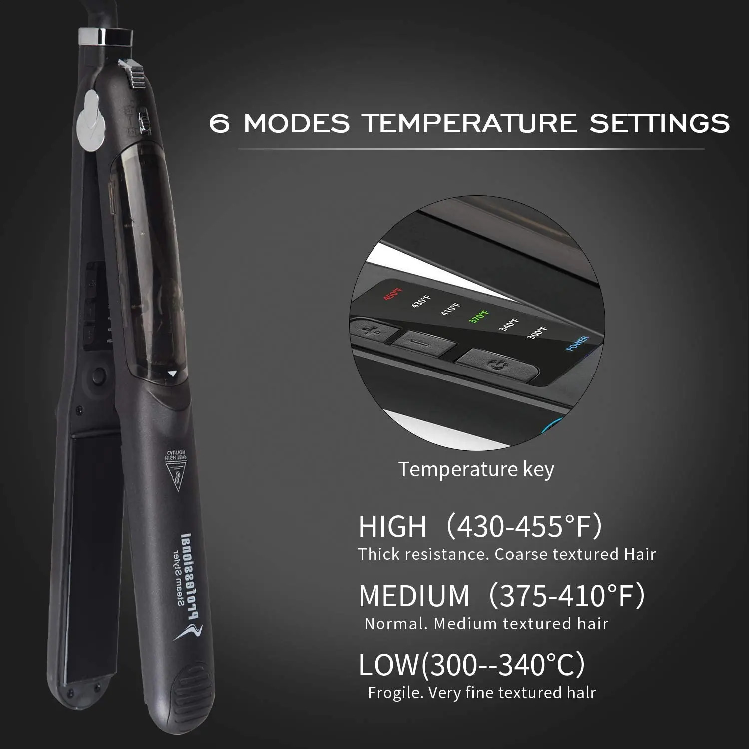 Hair Straighteners Steam for Professional Salon Ceramic Tourmaline Vapor Flat Iron 2 in 1 Straightening and Curling 231102