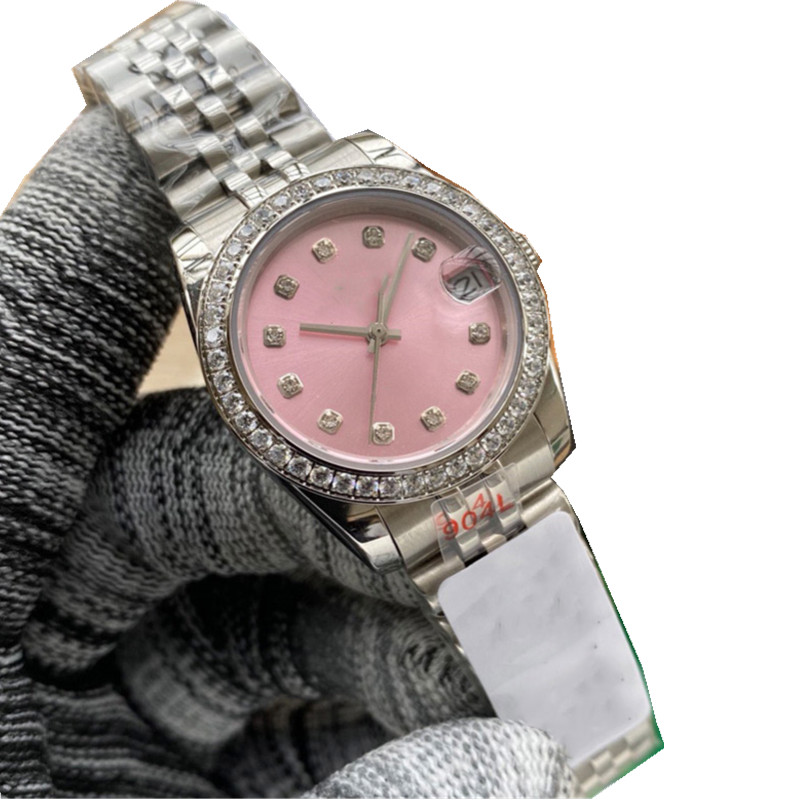 Watch męskie zegarek Diamond Bezal Red Watch Automatyczny mechaniczny biznes ze stali nierdzewnej Wodoodporne zegarek na rękę Montre de Luxe 31 mm