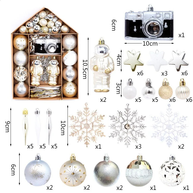 Christmas Decorations Ball Colored Drawing SpecialShaped House Boxed Tree Ornaments Kit 231102