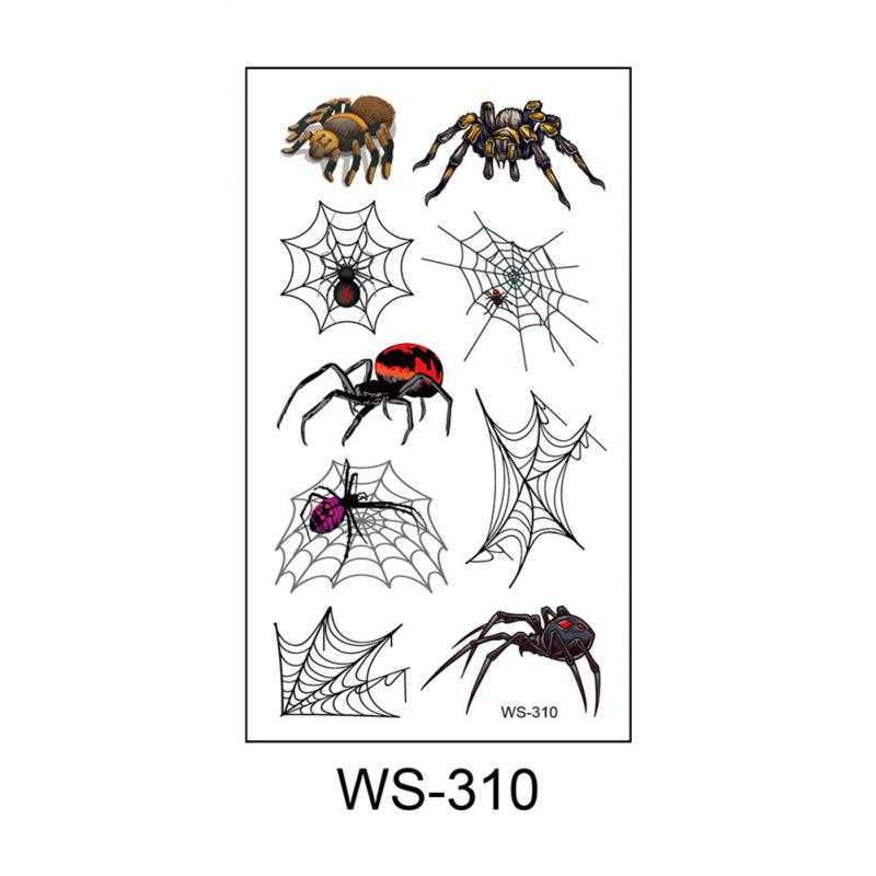 Temporary Tattoos Horror Dark 3D Spider Temporary Tattoo Stickers For Halloween Waterproof Hand Arm Body Art Fake Tattoo Sticker Women Men Z0403