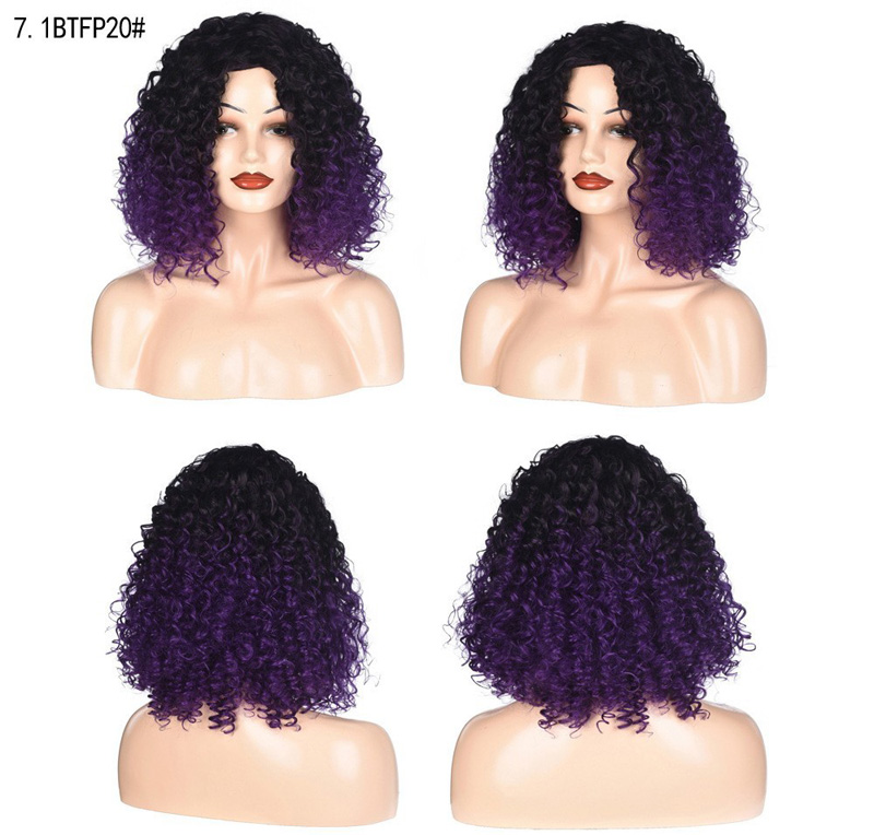 Perruque synthétique cheveux bouclés, mécanisme, bobine de vis en Fiber haute température 1BT33 # 1BT30 # 1BT0906 #