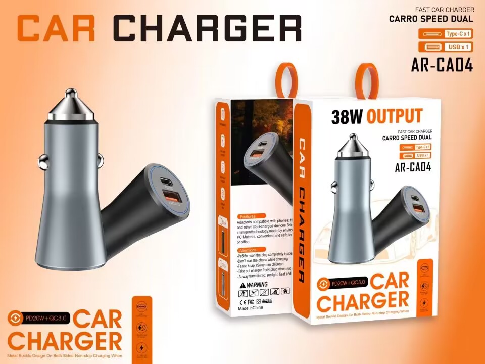 PD38W USB Cカー充電器高速充電QC 3.0タイプC充電器SAMSUNG Xiaomi 11 Huawei Car Charger Adapter