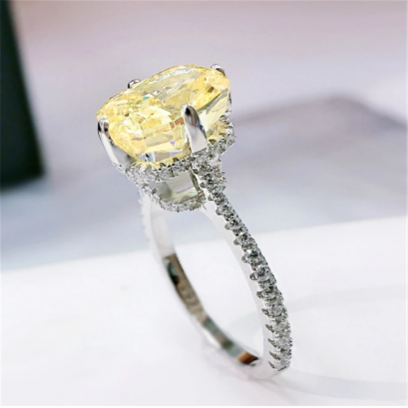 Anel de diamante de diamante do topázio artesanal 100% real 925 Sterling Silver Party Banding Band Rings for Women Bridal Noivage Jewelry Gift