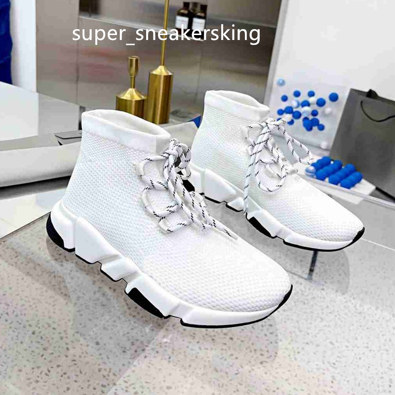 Triple S Socks Socks Shoes Mesh Speed ​​Trainer Race High Race Renners Men and Women Designer Sneakers Platform with Alces Dasual Dressual with Box Size 35-46