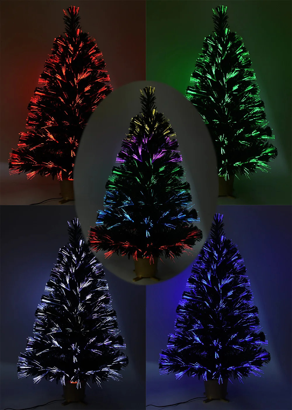 Christmas Decorations 32 Inch Green Prelit Mini Fiber Optic Tabletop Artificial Tree with 5layers Control LED Lights for Xmas Table Top 231102