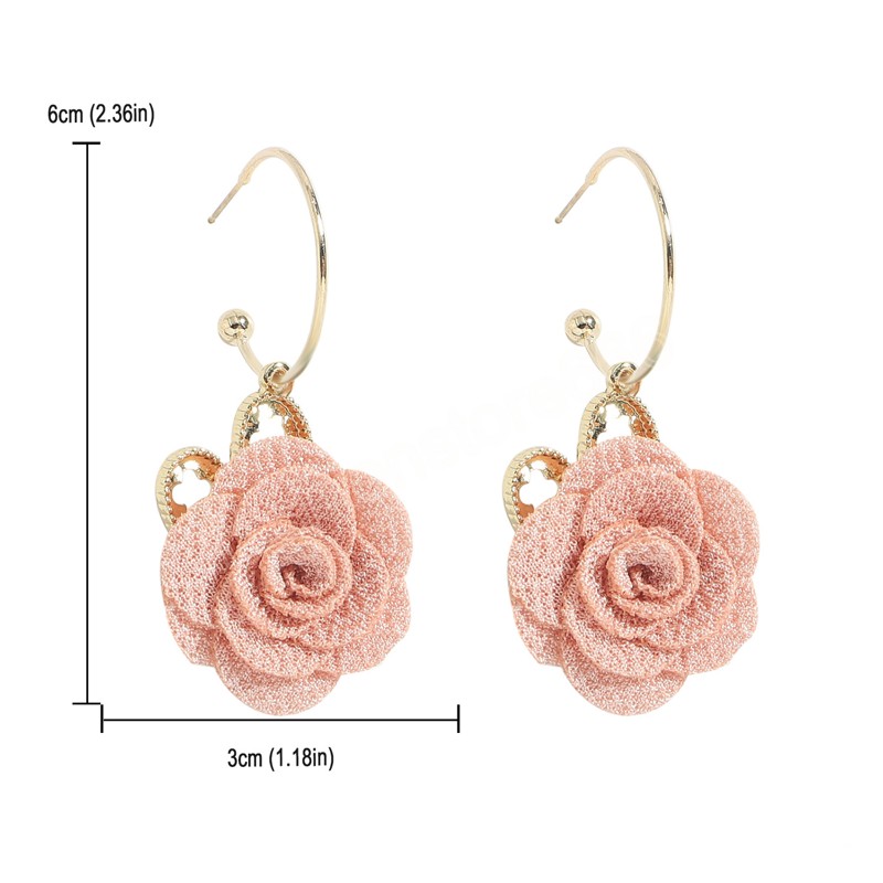 Big Flower Pendnat Moucles d'oreilles pour les femmes en tissu élégant boucles d'oreilles en peluche 2023 ACCESSOIRES DE MEAL COLORFE