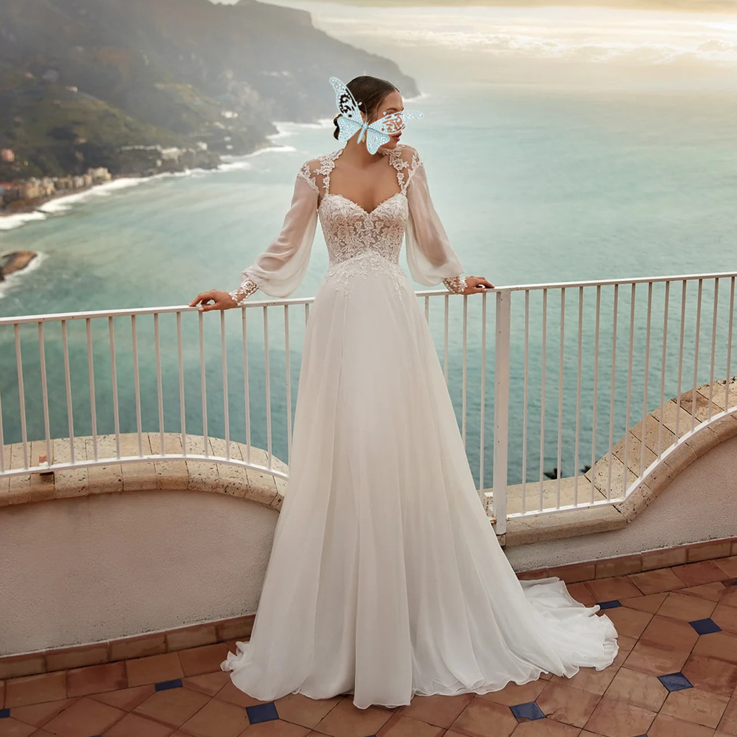 Robe de mariée style Boho en dentelle, col en V, élégante, sirène, sans manches, avec application 3D, fente latérale, Sexy, dos nu, 2024