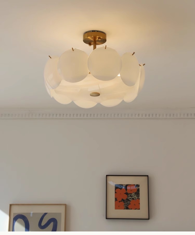 Lâmpadas de teto de flor branca cremosa francesa romântica lustres de teto luminária americana moderna quarto sala de jantar decoração lustres decoração de arte para casa
