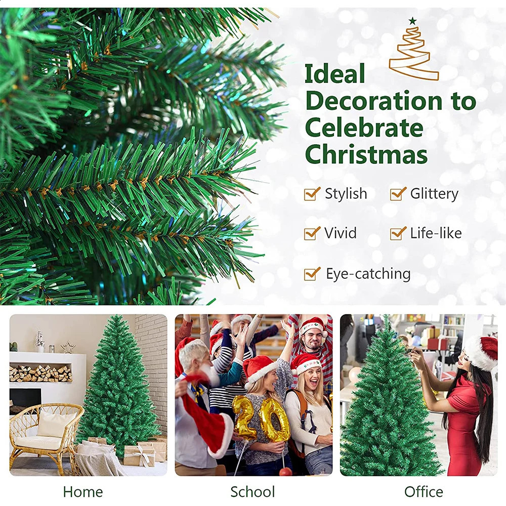 Weihnachtsdekorationen, 45–60 90 cm, künstlicher Baum, einfache Montage, Metallsockel, unecht, für Zuhause, Büro, Party-Dekoration, drinnen und draußen, Urlaub, 231102
