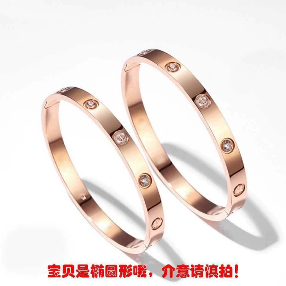 2023 взрывной браслет Титановый стальной браслет женский ins Модный браслет нишевый дизайн розовое золото с бриллиантовой сеткой красный цвет браслет с пряжкой