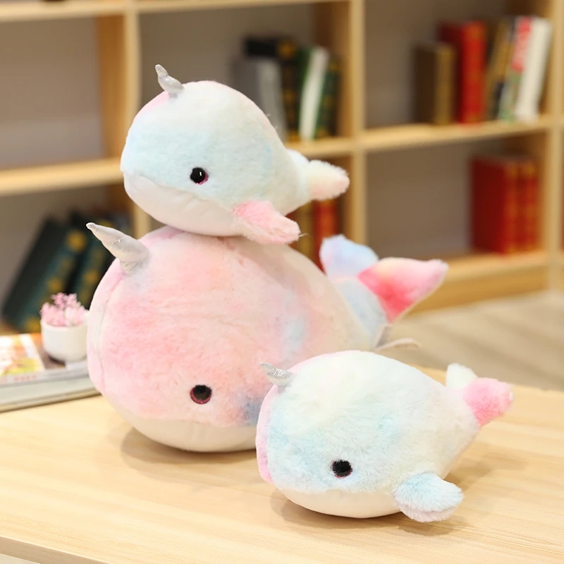 28 cm bella colorata Narwhal peluche giocattoli farciti balena unicorno pesce carino bambola animale morbido cuscino bambini ragazze regalo di compleanno bambini LA596