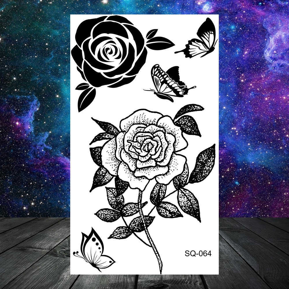 5 tatuaggi temporanei PC pirata ancoraggio fiore rosa tatuaggi temporanei le donne adulto s leone teschio drago serpente tatuaggio finto collo braccio mani piccoli tatuaggi Z0403