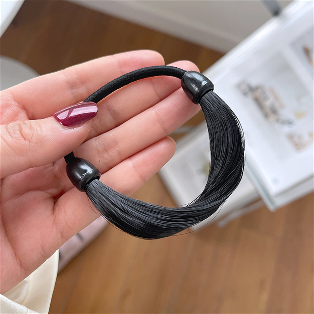 Elegante unsichtbare Perücke Haarseil für Frauen Mädchen einfache elastische Pferdeschwanz Haarband Scrunchies Periwig Haarschmuck Kopfbedeckung