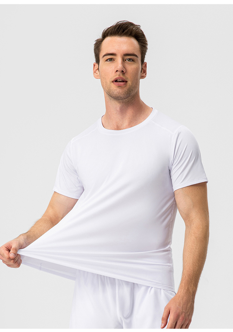 Classic Quick Drying T Shirt Men Short Sleeves Designer Breathable Outdoor Sports Running Trainning Fitness Top Tees Black White Casual Tshirts Size S-2XL for Male