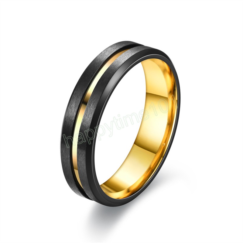 Nieuwe 6mm drie in één twee kleuren titanium roestvrijstalen ringvingerring voor mannen en vrouwen sieraden trouwring vintage roségouden accessoires