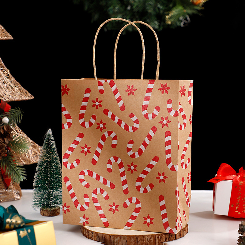 Christmas Gift Bag Christmas Kraft Paper Bag Gift Bag Handbag Wholesale