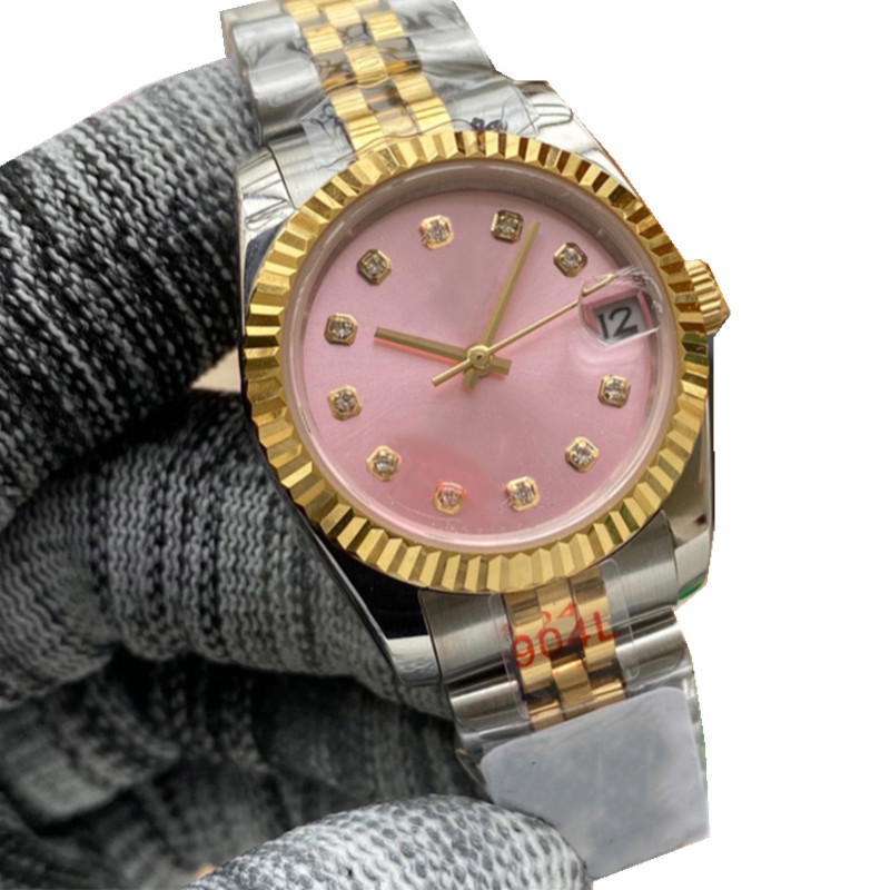 Watch męskie zegarek Diamond Bezal Red Watch Automatyczny mechaniczny biznes ze stali nierdzewnej Wodoodporne zegarek na rękę Montre de Luxe 31 mm