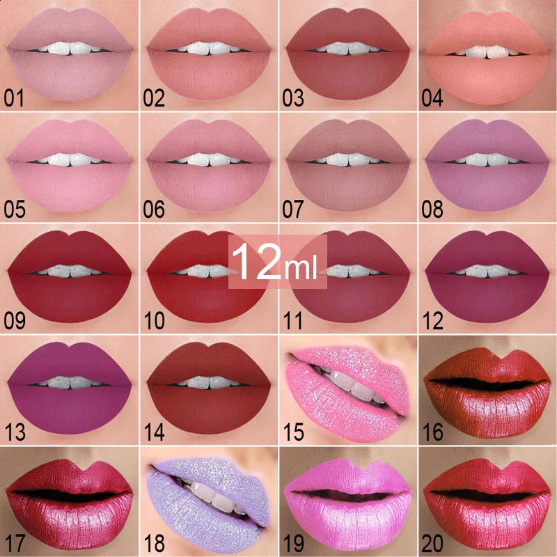 Lippenstift Make-up Lippen Matte vloeibare lippenstift Waterbestendig Langdurig Sexy Pigment Naakt Glitterstijl Lipgloss Schoonheid Rode Lip Tint 231102