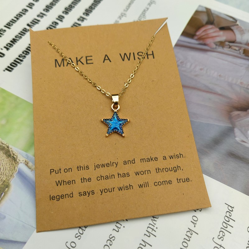 In bulk blauwe sterrenhemelhanger hangende kettingen sleutelbeen ketting dream planeet ster maan ketting sieraden cadeau accessoires vrouw