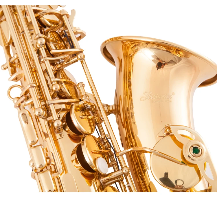 aisiweier eb alto saxophone جديد وصول النحاس النحاس الذهب الذهب أداة e-flat sax مع إكسسوارات الحالة