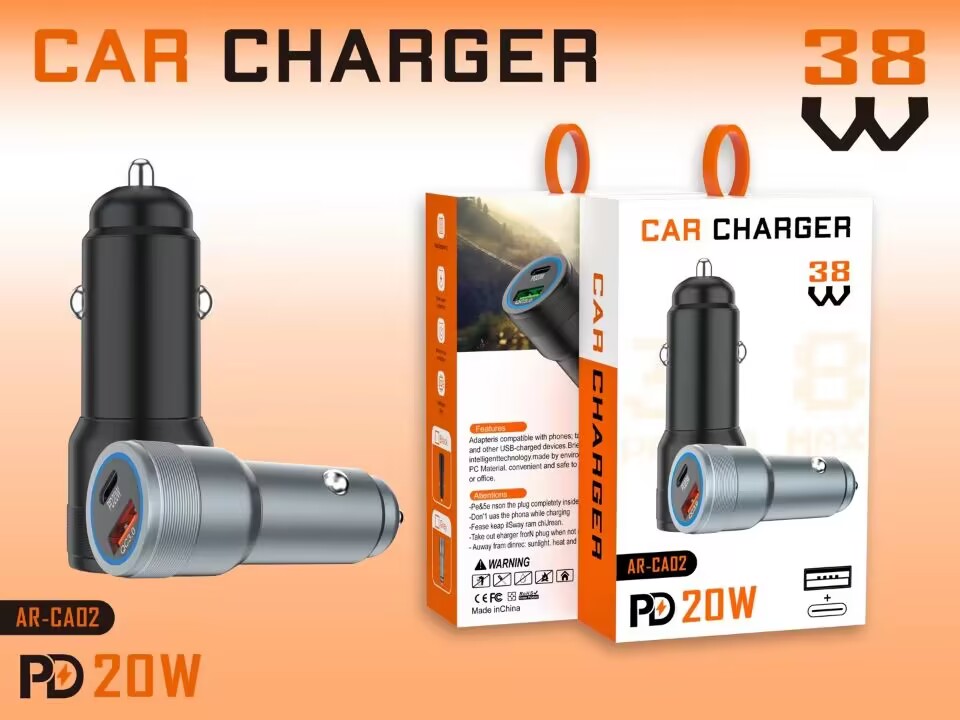 PD38W USB Cカー充電器高速充電QC 3.0タイプC充電器SAMSUNG Xiaomi 11 Huawei Car Charger Adapter