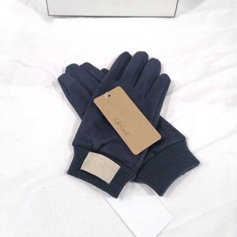 Guanti da donna con dita divise Solidi guanti da esterno in peluche autunnale e invernale