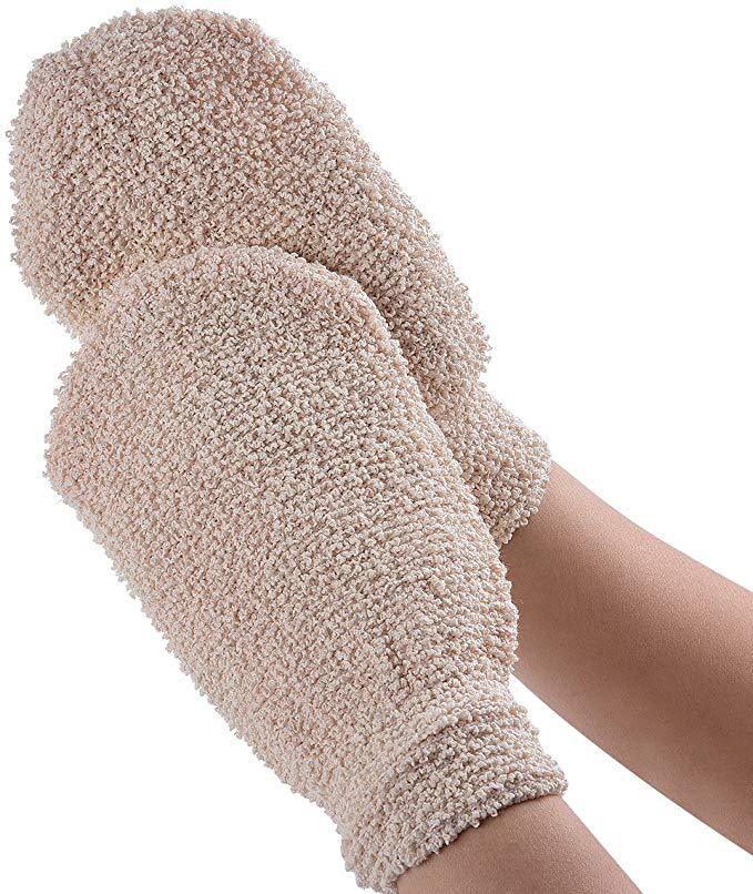 Gants de bain double face Peau Éponges de douche Épurateurs pour le corps Gant exfoliant Brosse Jute Moussant Beauté Spa Mitaines de massage HY0464