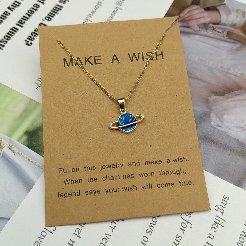 In bulk blauwe sterrenhemelhanger hangende kettingen sleutelbeen ketting dream planeet ster maan ketting sieraden cadeau accessoires vrouw