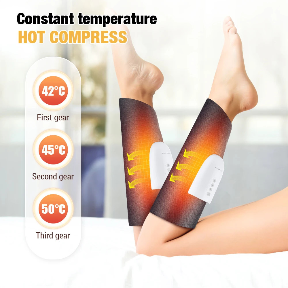 Foot Massager Air Heated Calf Leg Airbag Massage Vibration SPA Muscles Relax for Legs Thigh Wraps 360 Gifts Men 231102