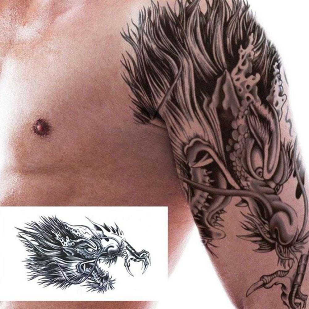 Tijdelijke tatoeages tijdelijke tatoeages voor mannen schoudertatoeages grote borst body sexy tattoo sticker waterdichte tatoo nep jongens make -up patroon z0403