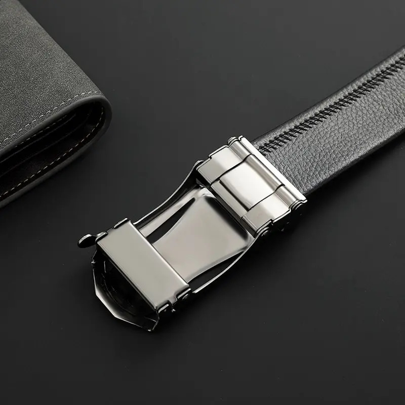 Belts Business Belt Sports Car Style High Quality Faux Leather With Lychee Pattern Trouser Belt 231102