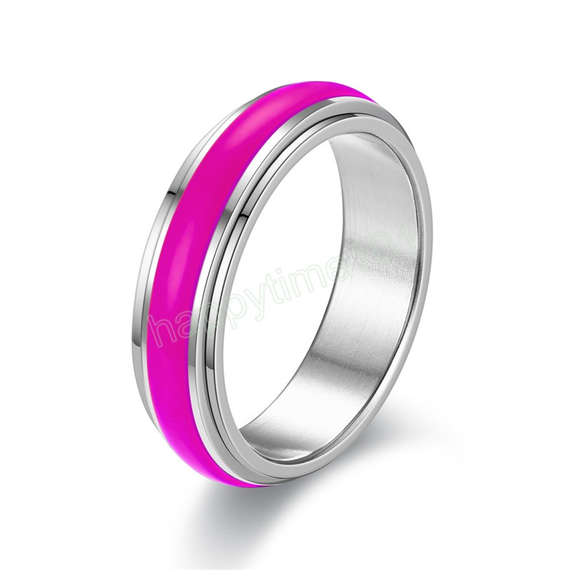 Titanium roestvrijstalen nachtgloed roterende lichtgevende ring voor mannen vrouwen angstbestendige vingerringen sieraden accessoires