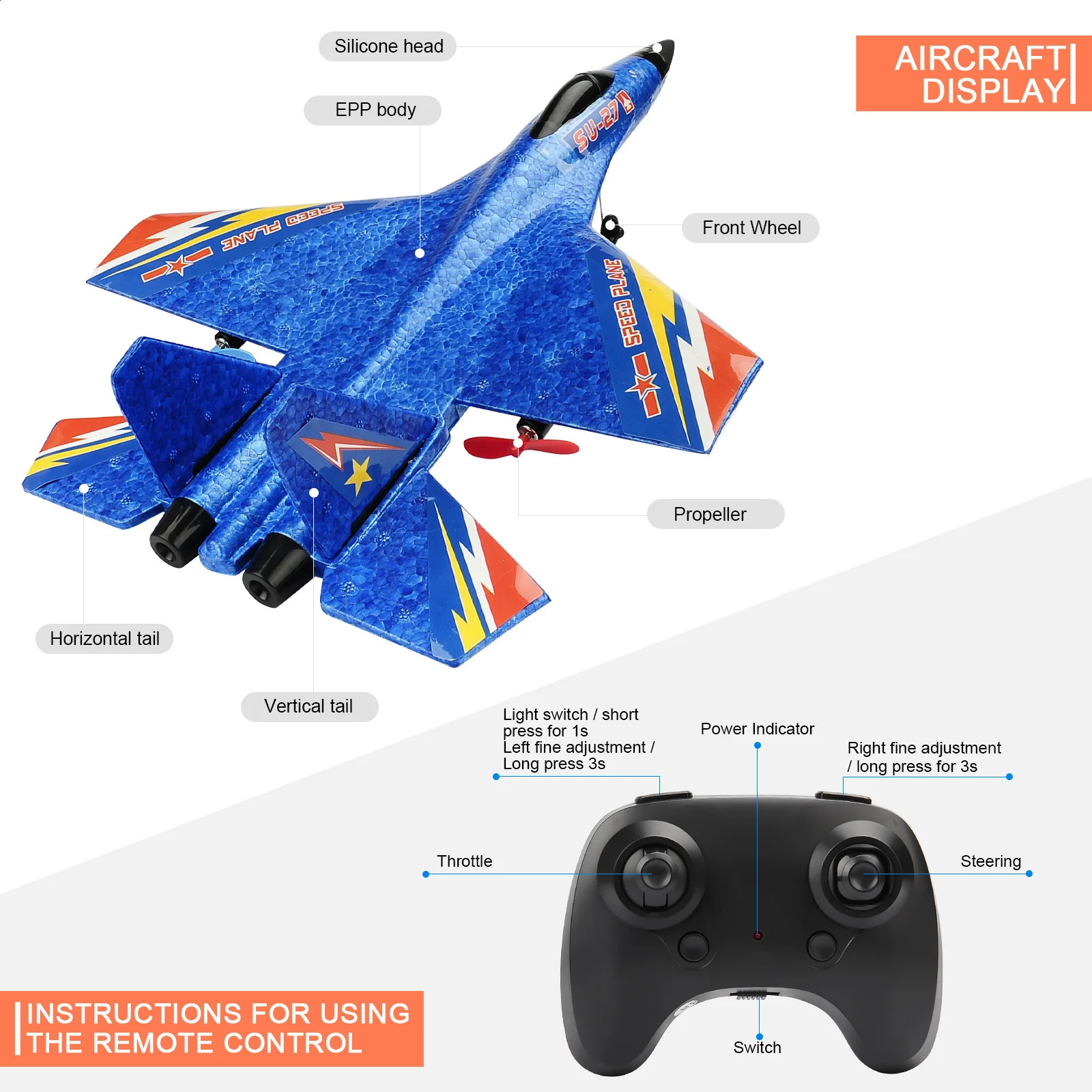 ElectricRc Uçak Fremego RC Uçak SU-27 RC Uçak 2.4G Radyo Kontrol Plancısı Uzaktan Kumanda Fighter Plander Köpük Uçak Erkek Oyuncaklar Çocuklar İçin 231102