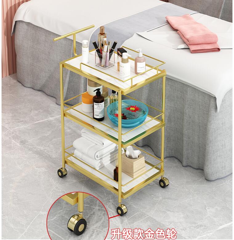 Simple trolley beauty salon dedicated three-layer light luxury nail beauty eyelash tattoo storage mobile tool car shelving