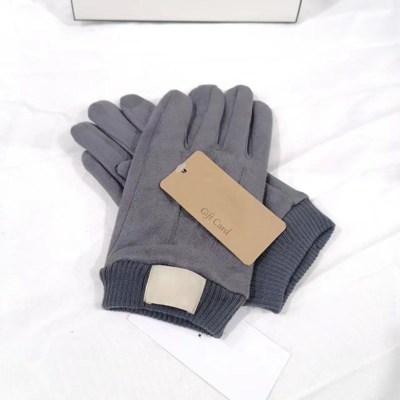 Guantes con dedos divididos para mujer, guantes sólidos de felpa para exteriores para otoño e invierno