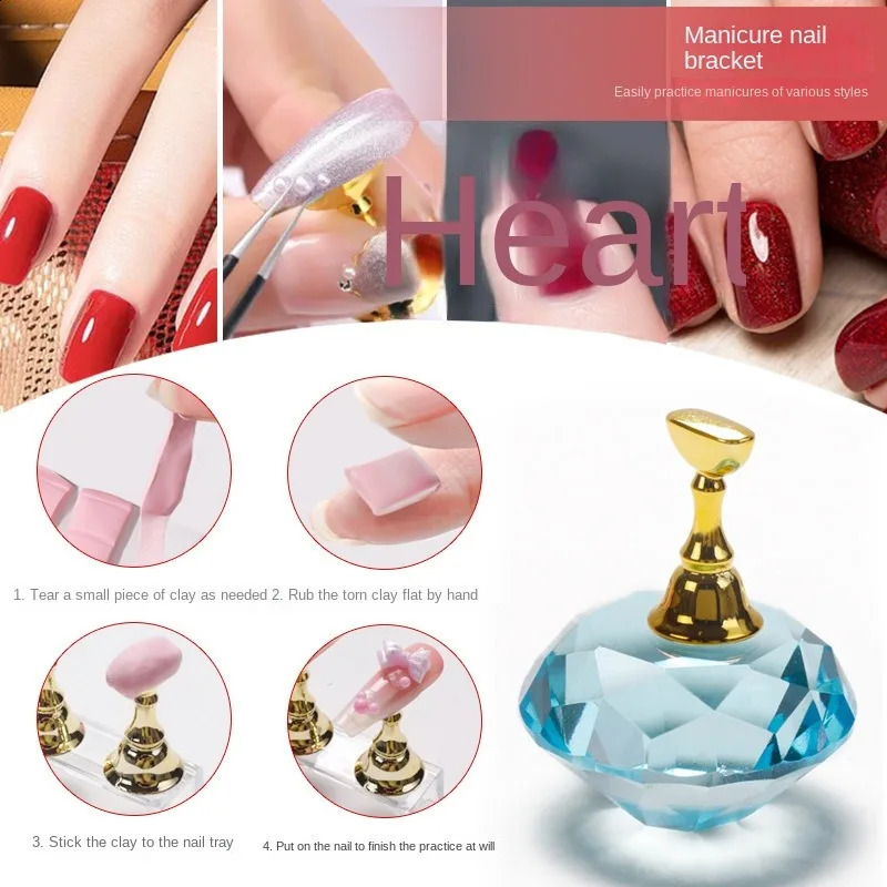 Nagelövning Display Magnetic Holder Stand Manicure Gel Polish som visar hyllkonst Adhisive Lim Clay Sticky Tool 231102