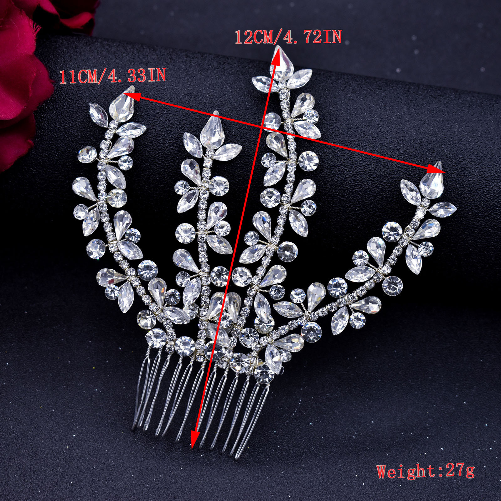 Copricapo matrimonio nuziale damigella d'onore argento fatto a mano strass pettini fascia accessori capelli di lusso fascinatori tiara7269591