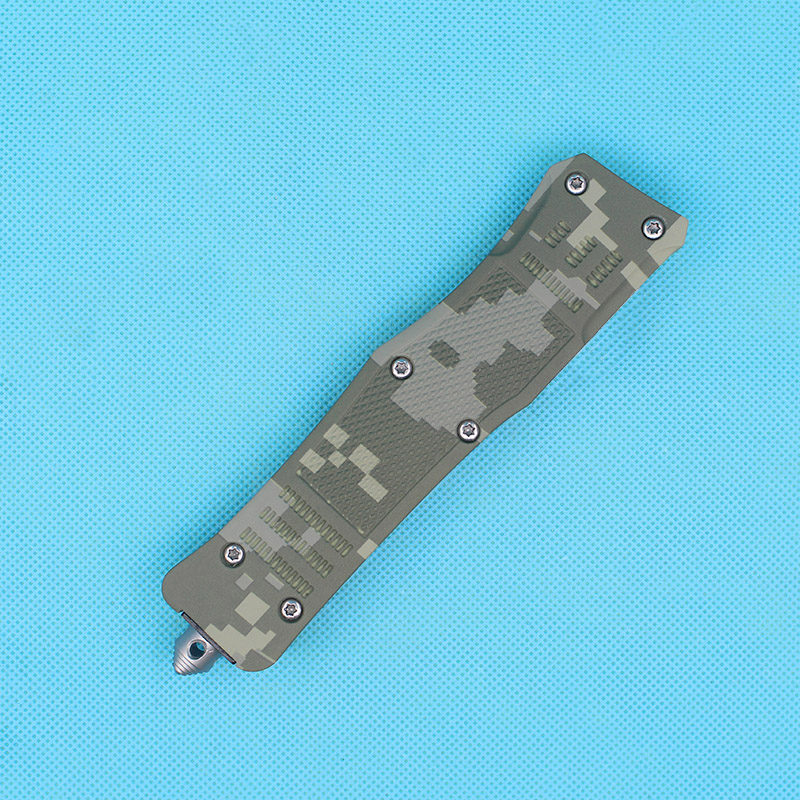 Specialerbjudande Allvin Manufacture Green Camoflage A161 Auto Tactial Knife 440C 58HRC Två-ton svart blad utomhusöverlevnad Taktisk Gearz