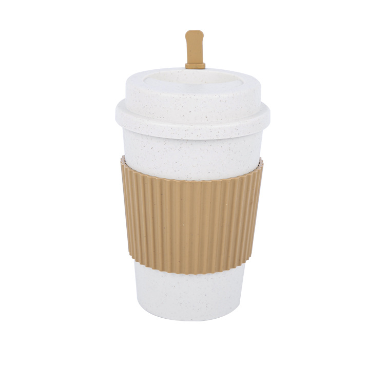 Wheat straw portable coffee cup leak-proof and scalder-proof milk cup Insulated accompanying water cup for student outdoor office