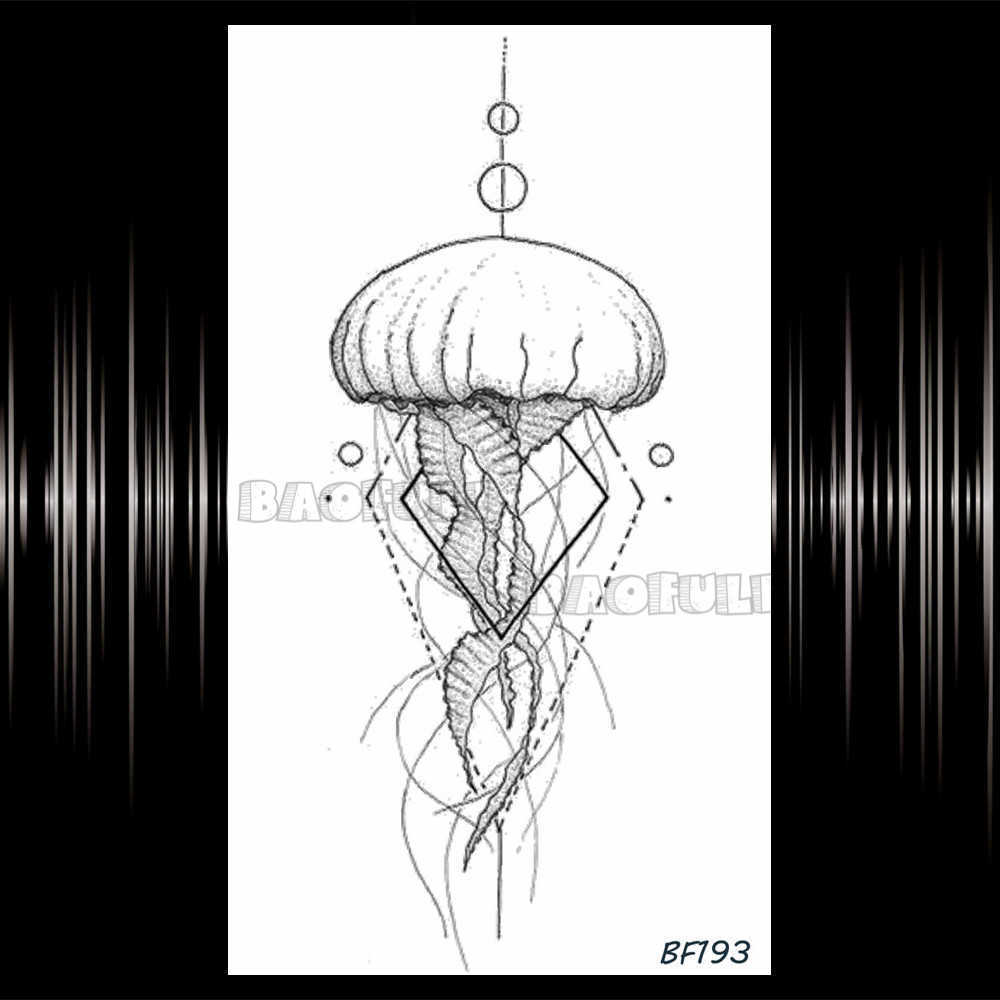 Временные татуировки Baofuli Водонепроницаемые временные наклейки геометрическая планета медуза Тату