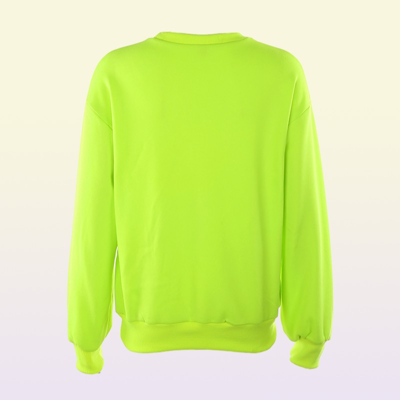 Darlingaga streetwear löst neongrön tröja kvinnor pullover brev tryckt avslappnade vintertröjor huvtröjor kpop kläder t29581659