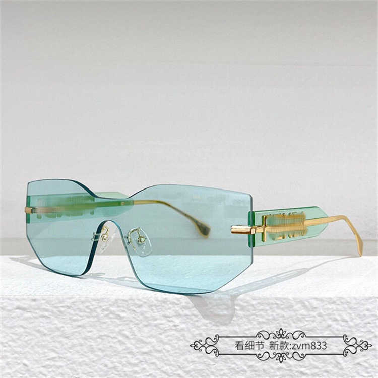 2023 Nuovi occhiali da sole firmati di lusso F Family Frameless Cat Eye Rete da donna Red Wind INS Stesso stile Occhiali da sole ultraleggeri Moda uomo FE40066