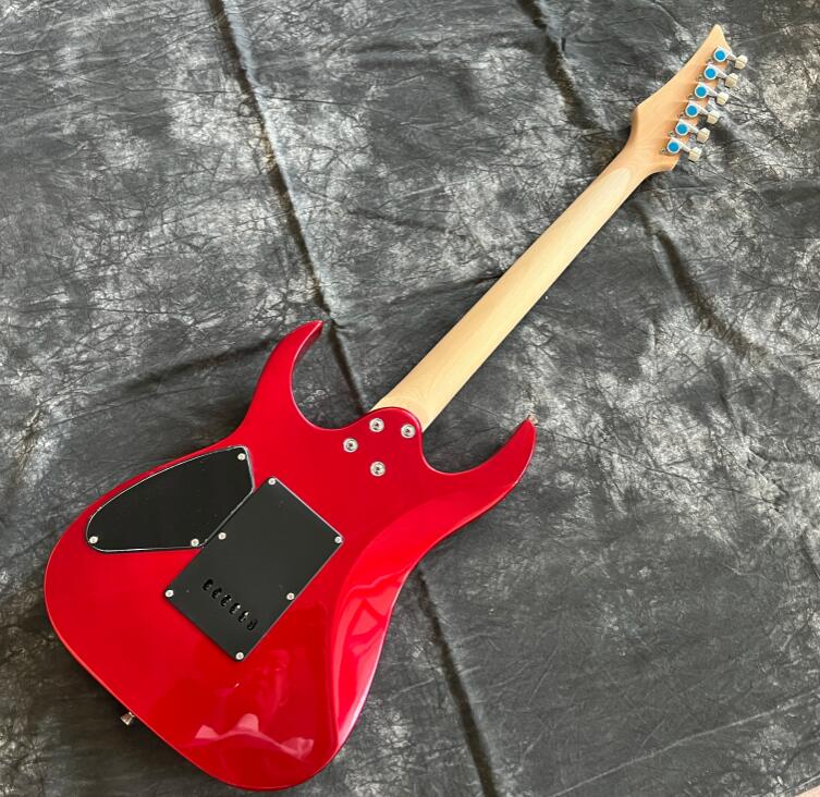 Chitarra elettrica Colore rosso. Tastiera in palissandro gitaar a 6 punte fatta a mano