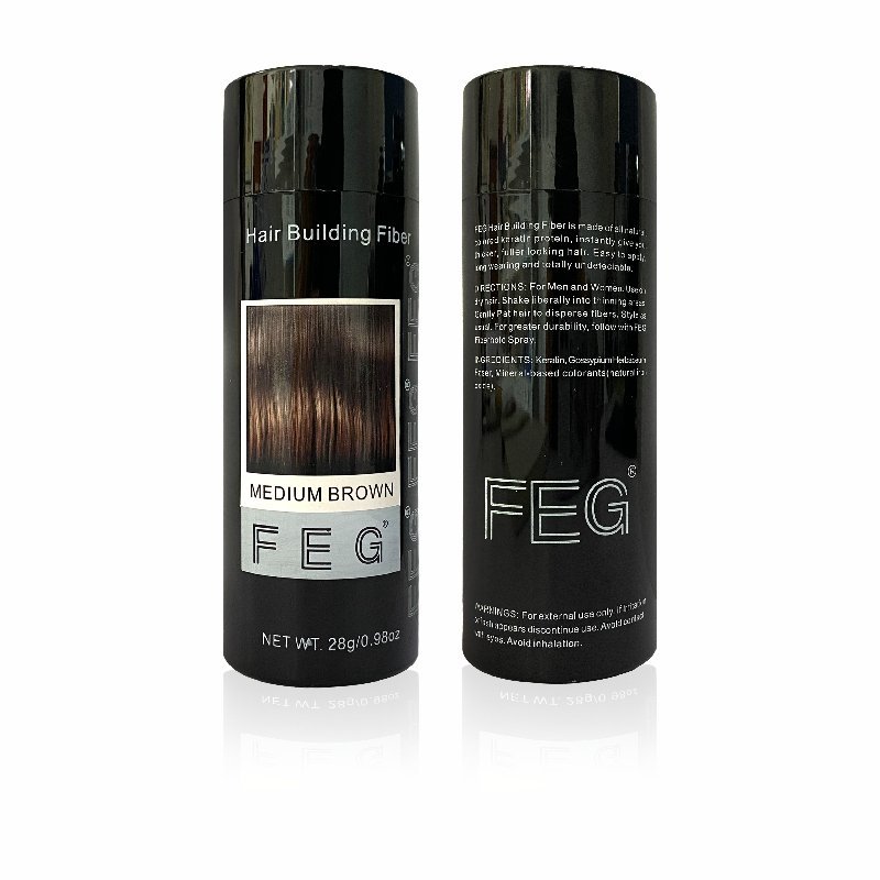 Poudre de fibre de construction de correcteur de perte de cheveux 28g en 9 couleurs Cheveux complets instantanément Fibres