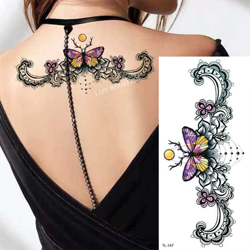 Tymczasowe tatuaże piękno kwiat Diamentowy czarny wodoodporny wodoodporny tatuaży