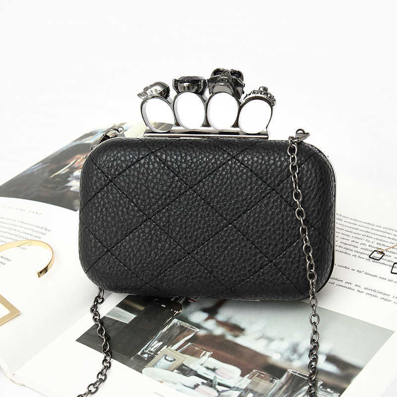 Borse la spesa Xgravity New Fashion Skull Finger Bags Catena elegante Donna Pochette casual Borse Busta Ladies Ghost 050